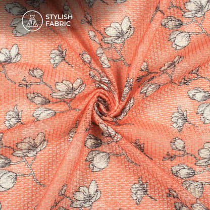 Azo Free Printed Tunisian Poly Crochet Net Fabric
