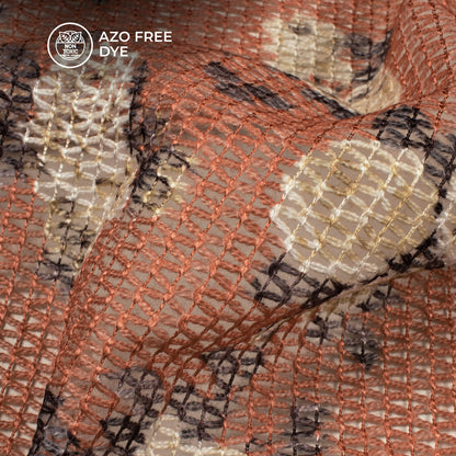Azo Free Printed Tunisian Poly Crochet Net Fabric