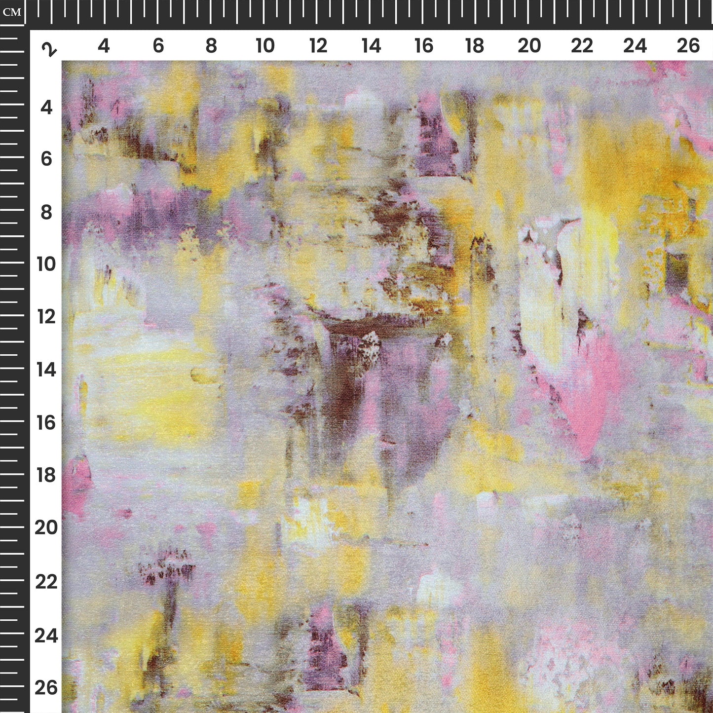 Golden Yellow Tye And Dye Pattern Digital Print Velvet Fabric
