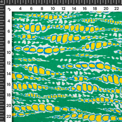 Forest Green Shiiborii Digital Print Crepe Silk Fabric