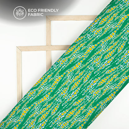 Forest Green Shiiborii Digital Print Crepe Silk Fabric