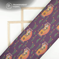 Violet Purple Madhuvanii Digital Print Matt Organza Fabric