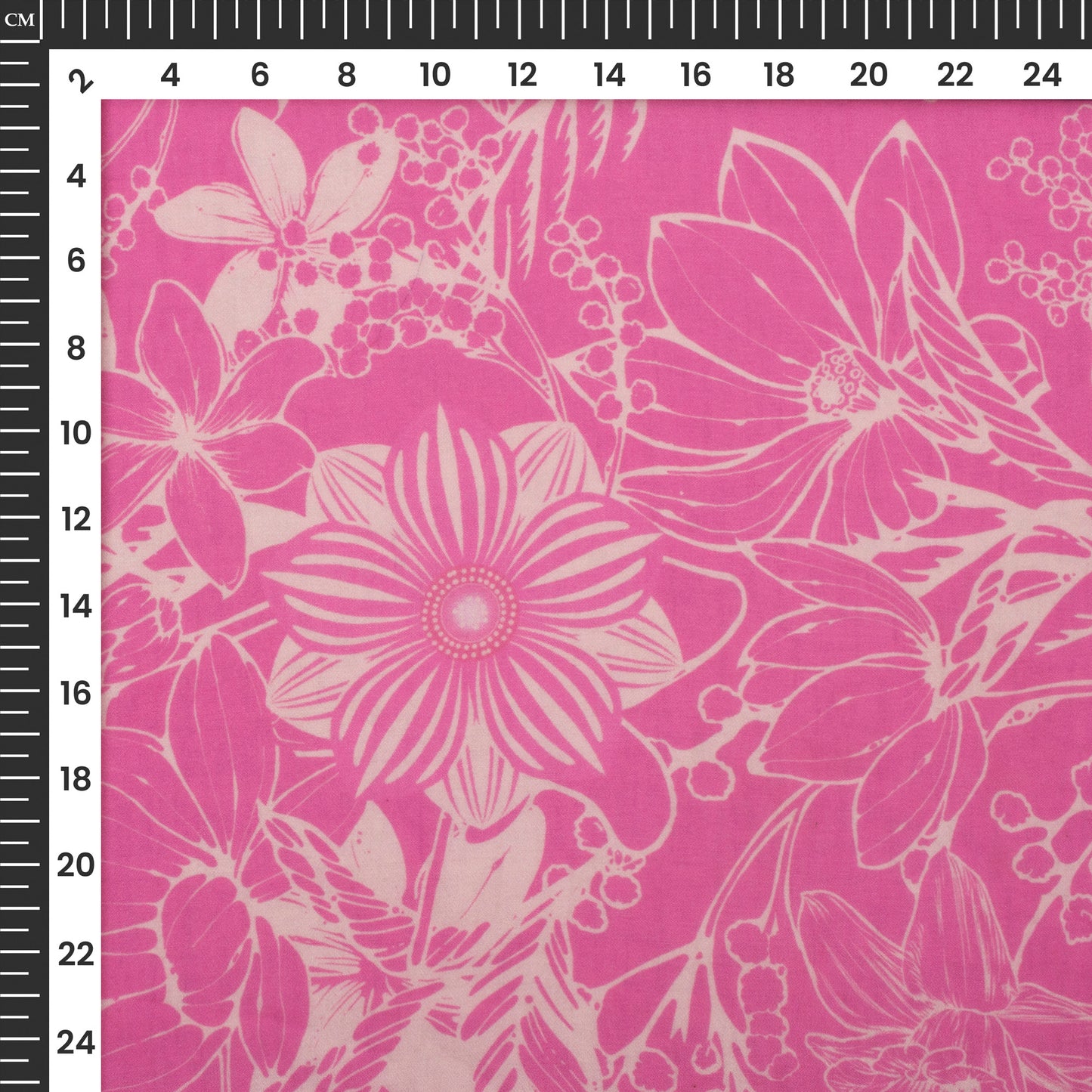 Rose Pink Floral Digital Print Georgette Fabric