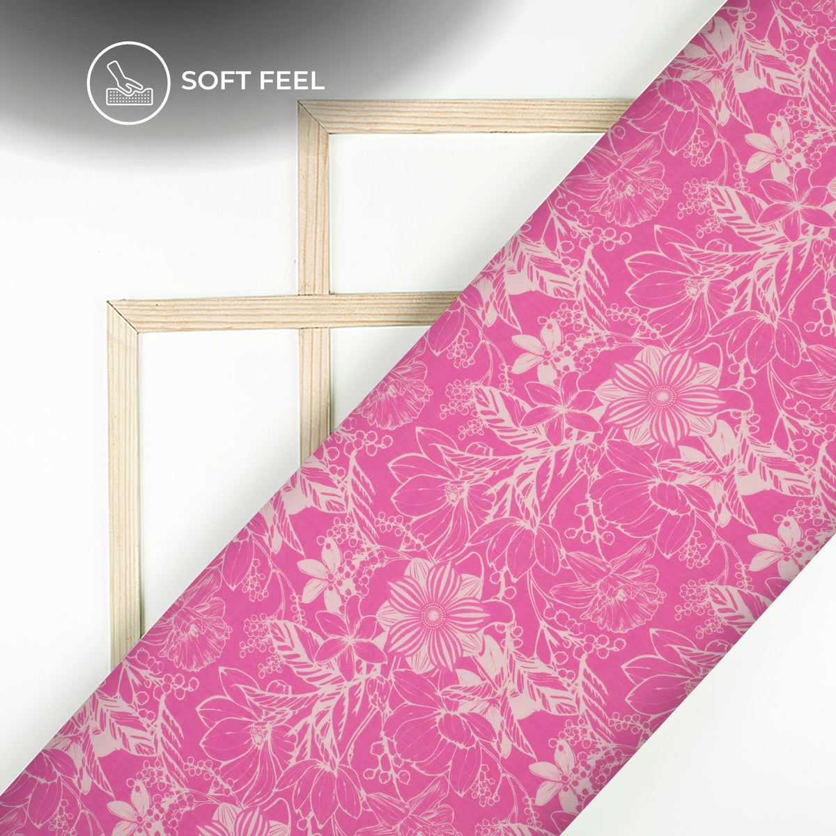 Rose Pink Floral Digital Print Georgette Fabric