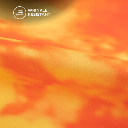 Yellow Tye And Dye Digital Print Imported Satin Fabric