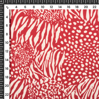 Cherry Abstract Digital Print Imported Satin Fabric