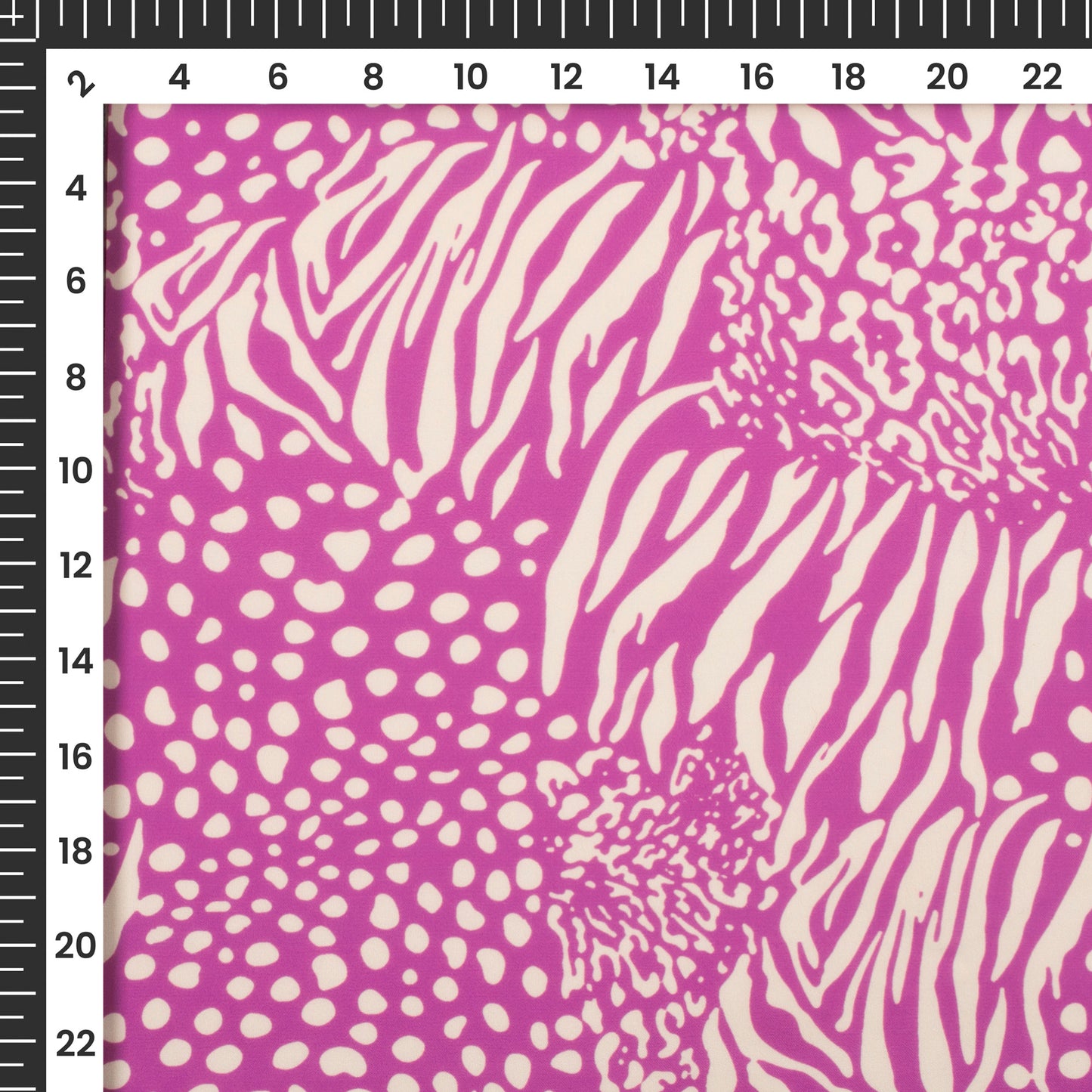 Hot Pink Abstract Digital Print Imported Satin Fabric