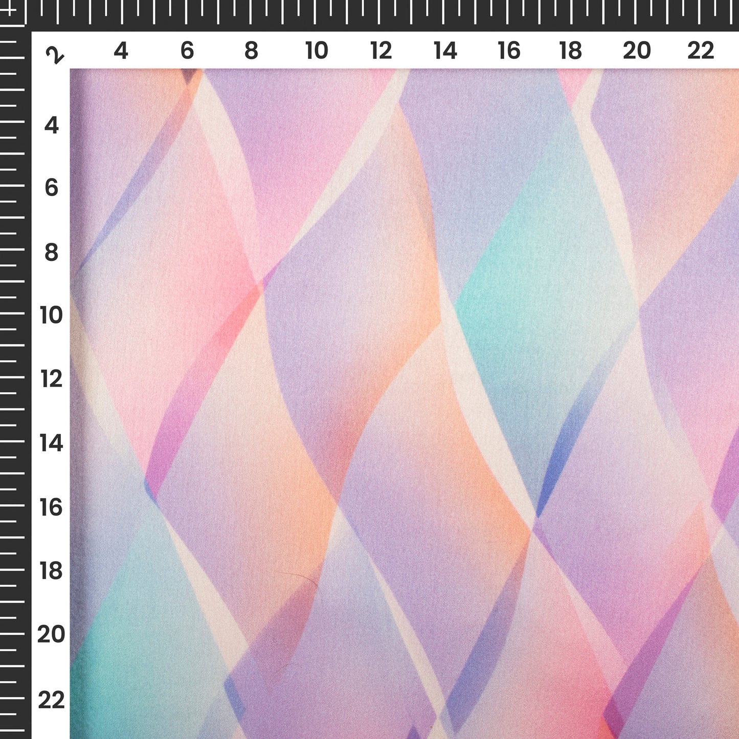 Mult-color Geometrical Digital Print Japan Satin Fabric