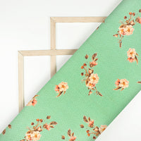 Light green Floral Jacquard Booti Art Silk Fabric (Width 56 Inches)