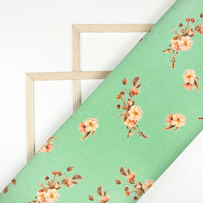 Light green Floral Jacquard Booti Art Silk Fabric (Width 56 Inches)