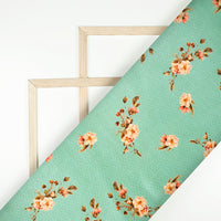 Mint Green Floral Jacquard Booti Art Silk Fabric (Width 56 Inches)