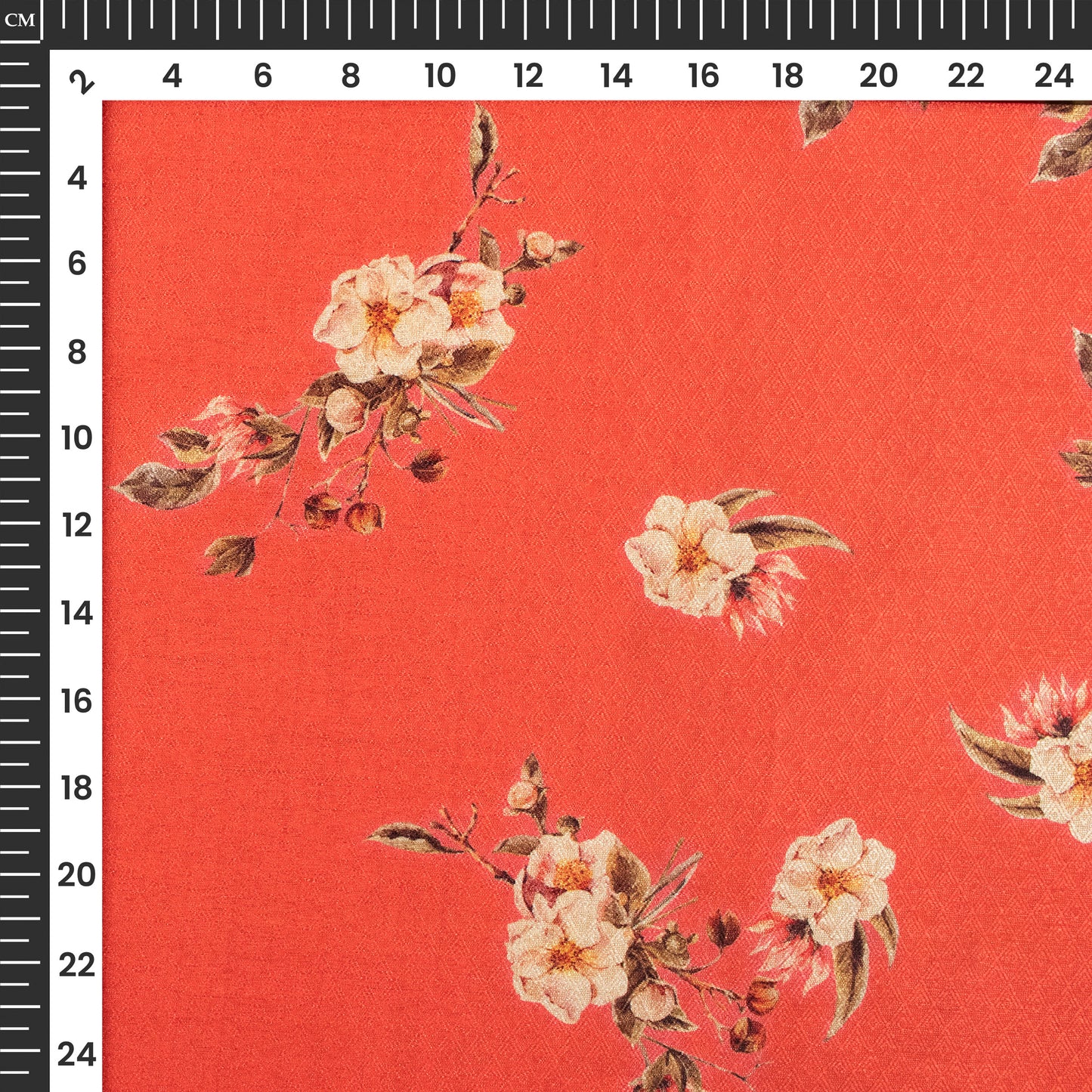 Vermillon Red Floral Jacquard Booti Art Silk Fabric (Width 56 Inches)