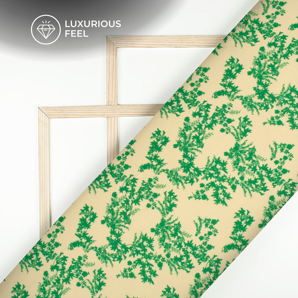 Dark Green Floral Digital Print Georgette Satin Fabric