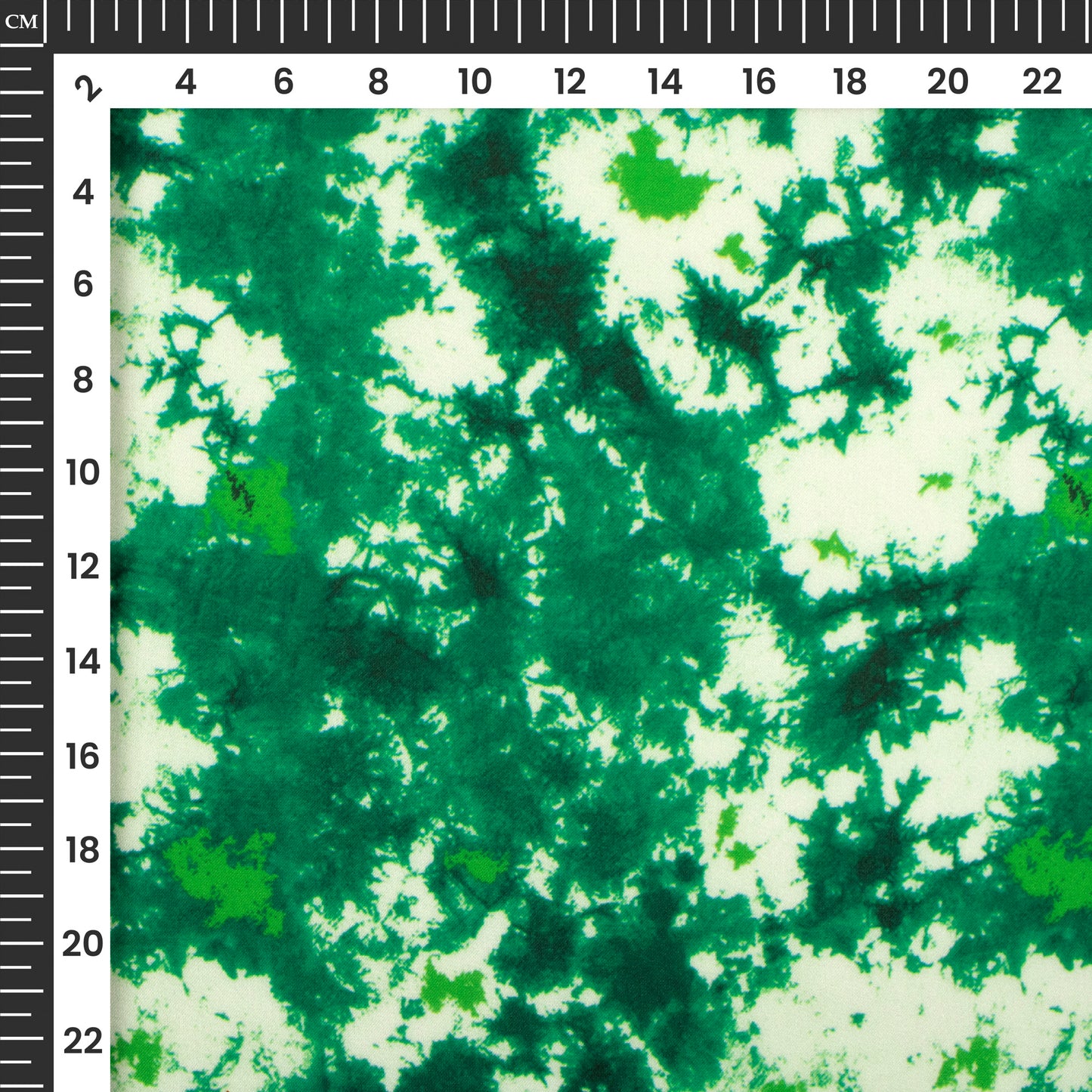 Forest Green Tie And Dye Digital Print Georgette Satin Fabric