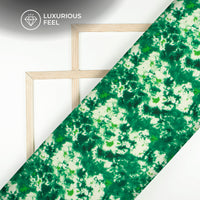 Forest Green Tye And Dye Digital Print Georgette Satin Fabric