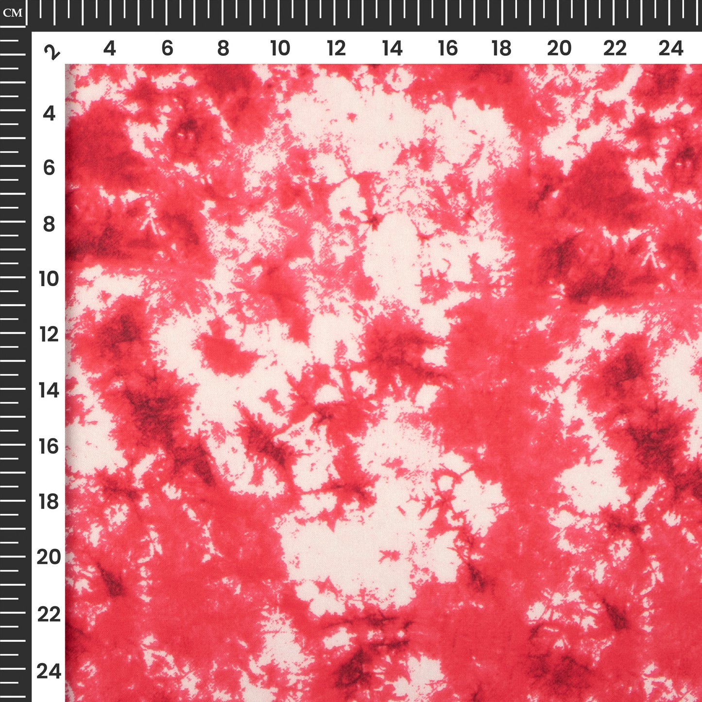 Rose Red Tie And Dye Digital Print Georgette Satin Fabric