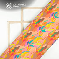 Multi-Color Leaf Digital Print Pure Cotton Mulmul Fabric
