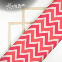 Burgundy Red Chevron Digital Print Cotton Cambric Fabric