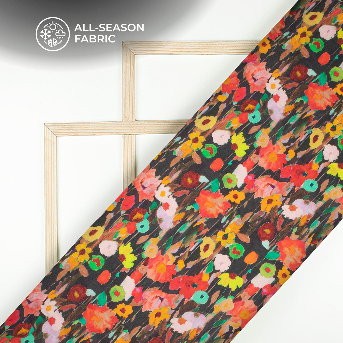 Multi-Color Floral Digital Print Cotton Cambric Fabric