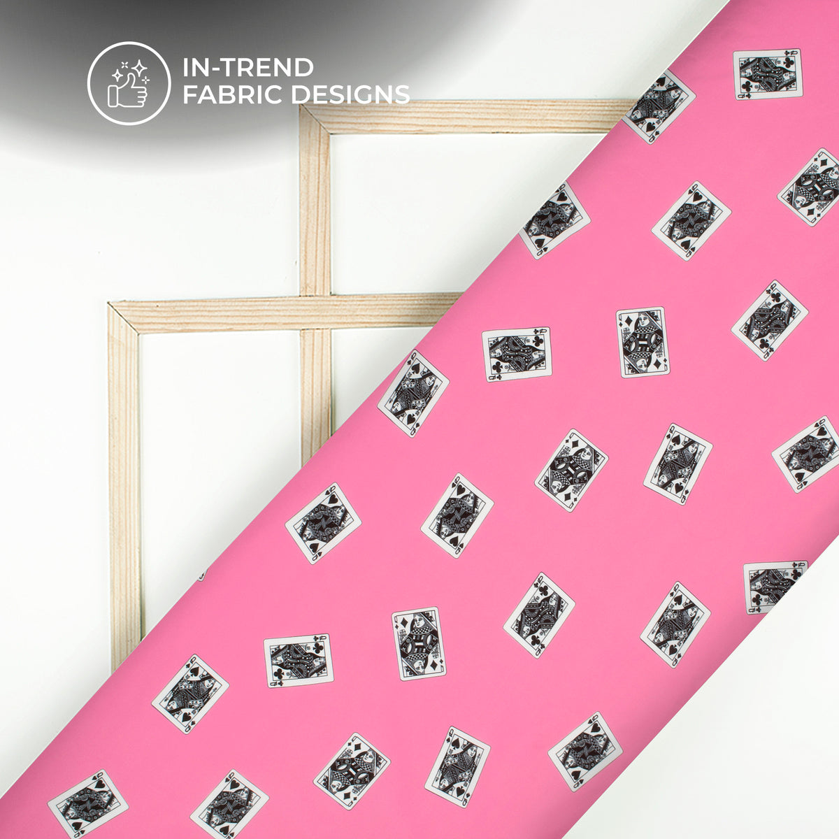 Fuscia Pink Quirky Digital Print BSY Crepe Fabric