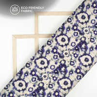 Cobalt Blue Tye And Dye Digital Print Butter Crepe Fabric