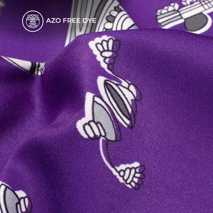 Vilet Purple Quirky Digital Print Butter Crepe Fabric