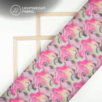 Fuscia Pink Quirky Digital Print Chanderi Fabric