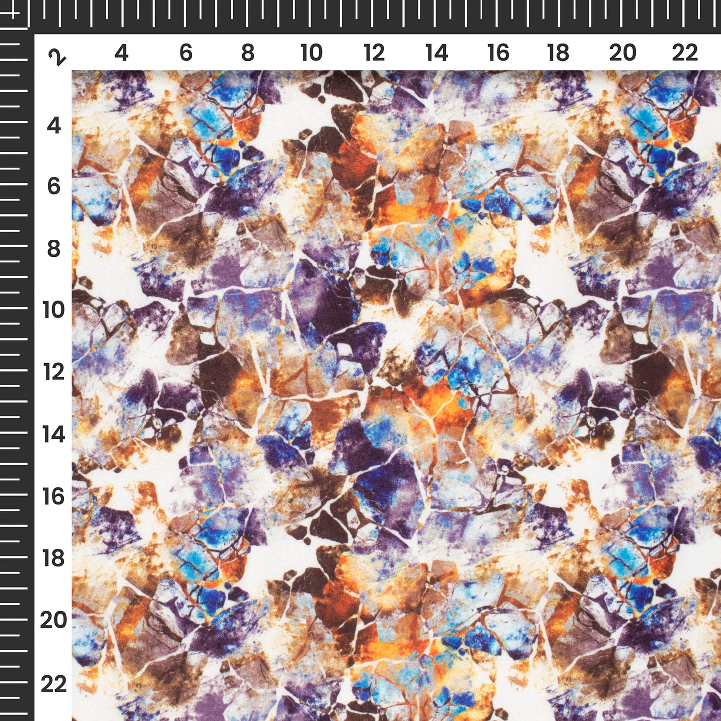 Multi-Color Abstract Digital Print Charmeuse Satin Fabric (Width 58 Inches)