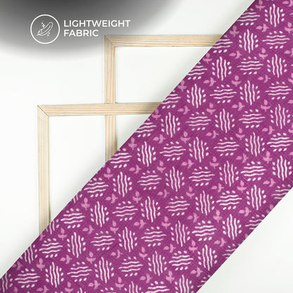 Violet purple Bandhanii Digital Print Kota Doria Fabric