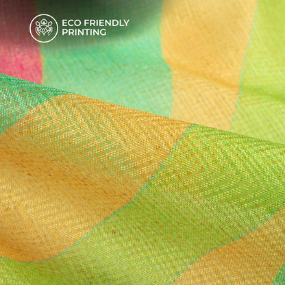 Multi-Color Leheriya Digital Print Kota Doria Fabric