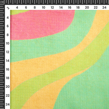Multi-Color Leheriya Digital Print Kota Doria Fabric