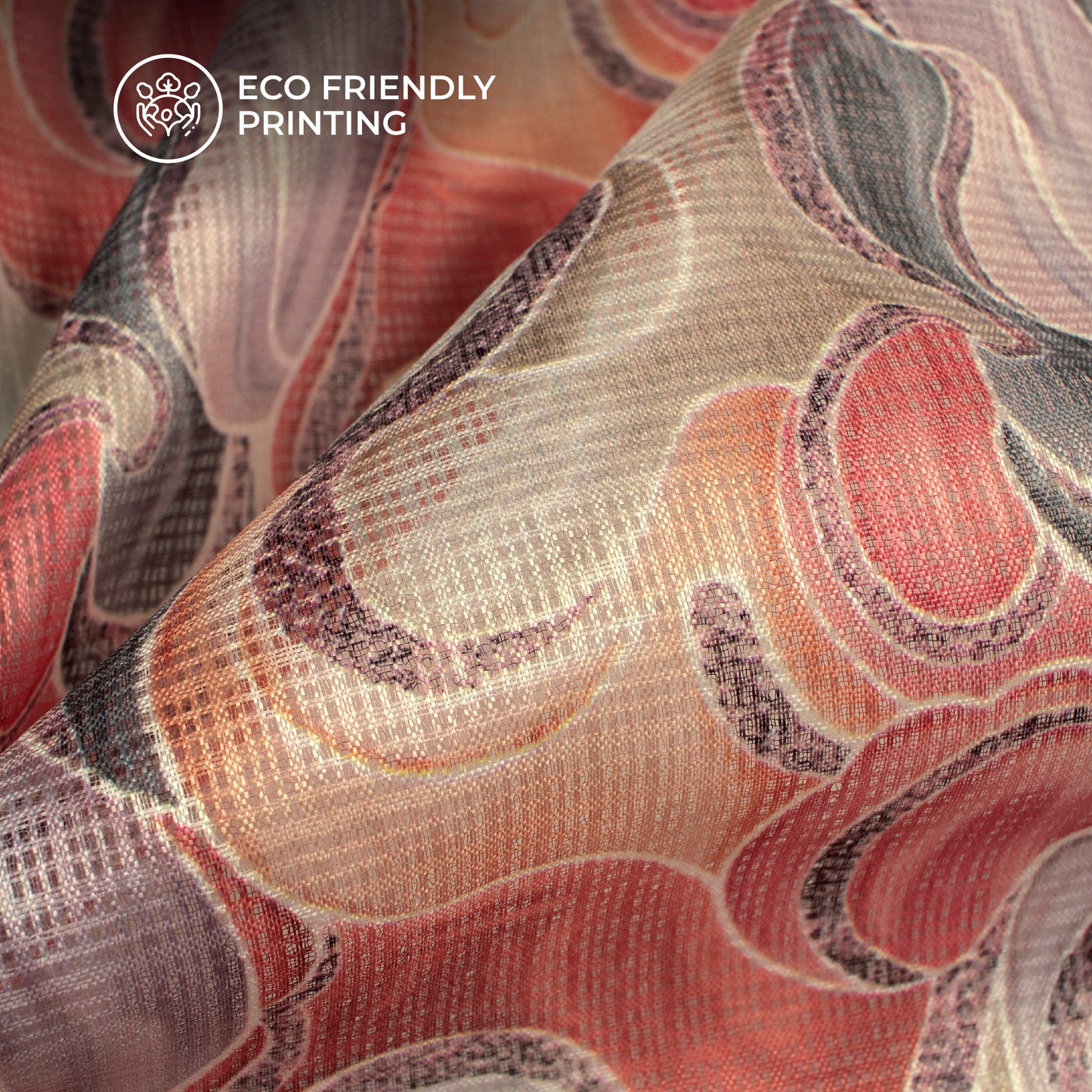 Mult-Color Geometrical Digital Print Kota Doria Fabric