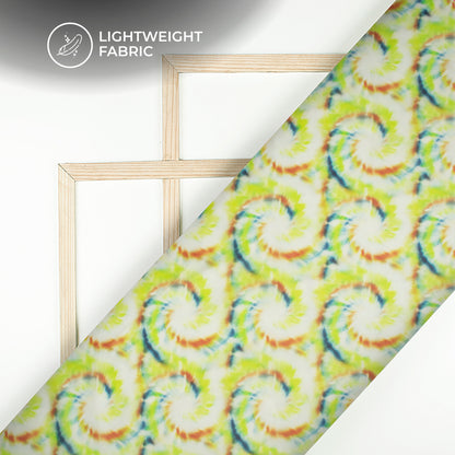 Cinnamon Brown Geometrical Digital Print Organza Satin Fabric