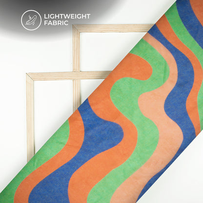 Multi-Color Leheriya Digital Print Organza Satin Fabric