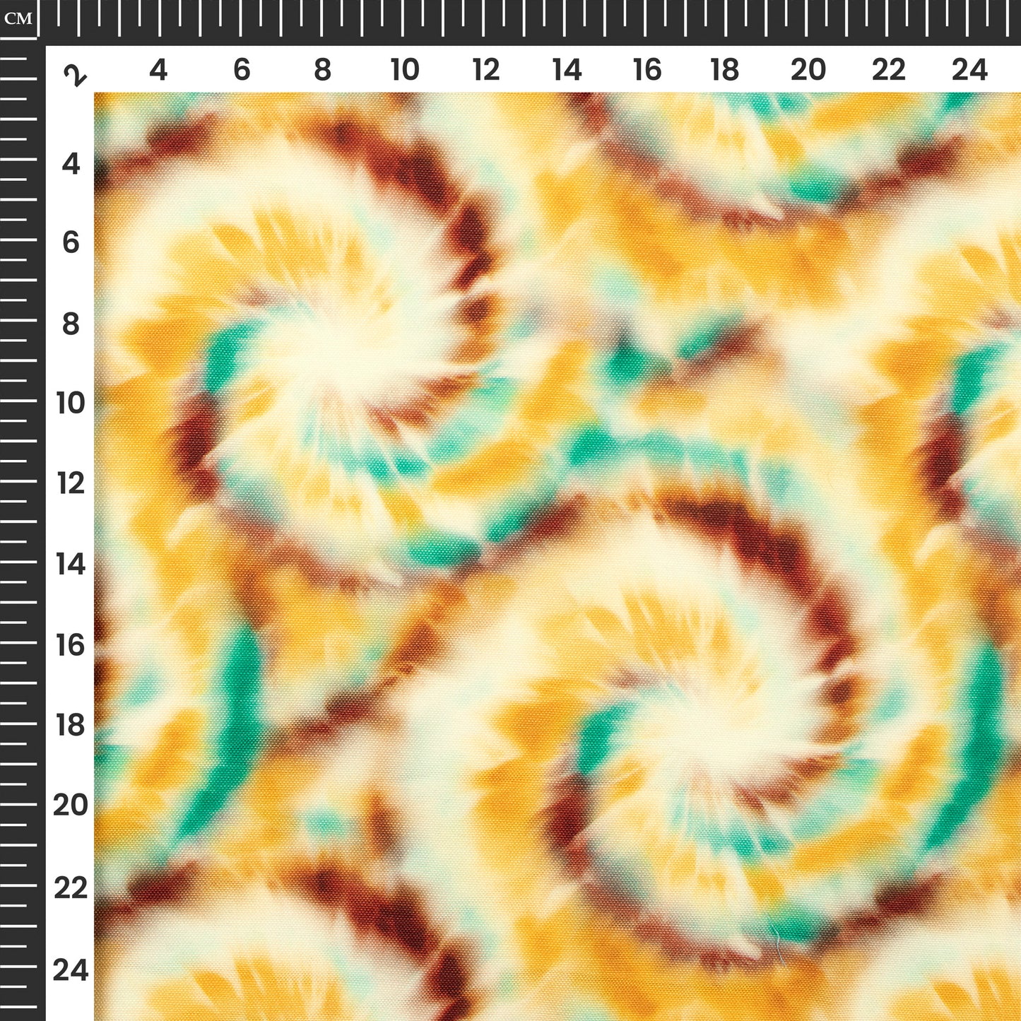 Mustard Yellow Geometrical Digital Print Rayon Fabric