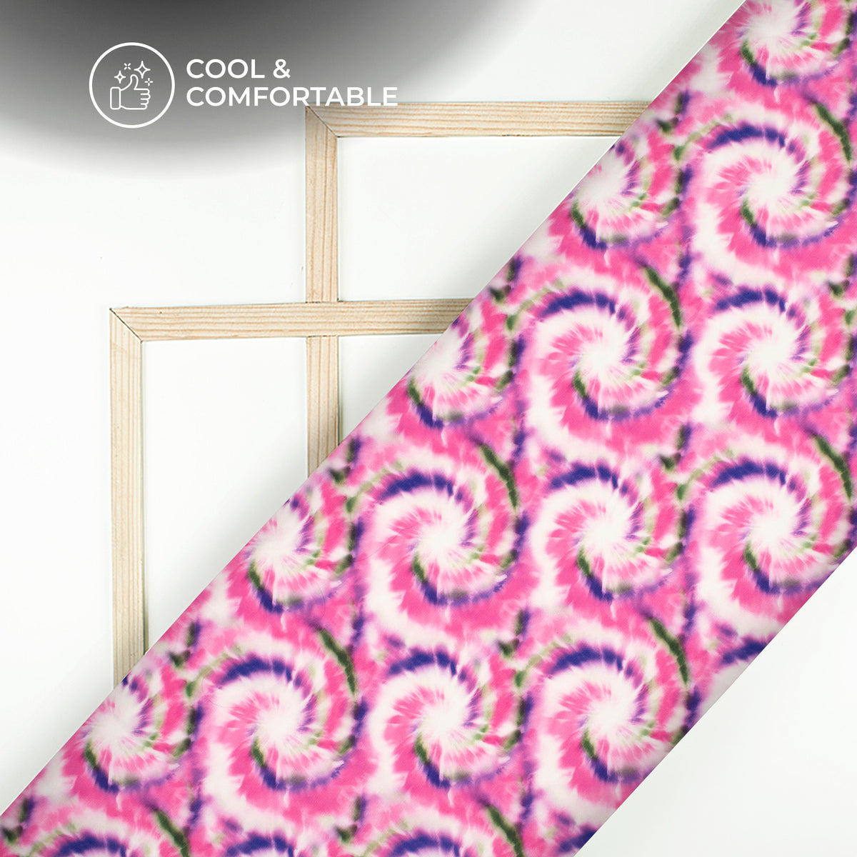 Hot Pink Geomertrical Digital Print Rayon Fabric