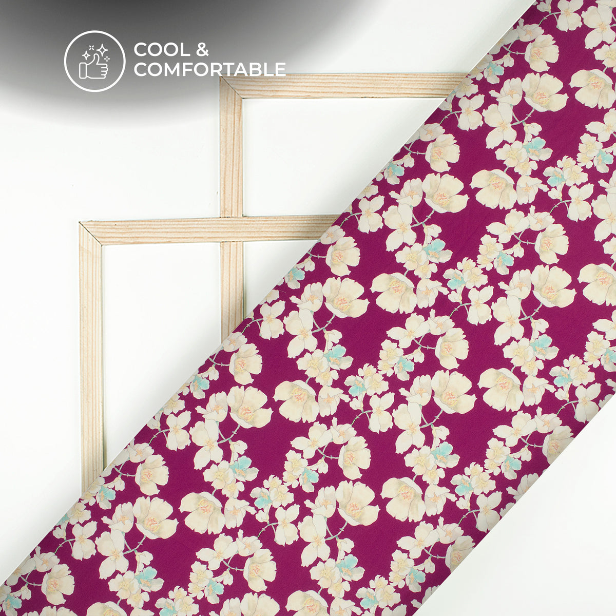Jam Pulrple Floral Digital Print Rayon Fabric