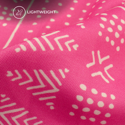 Hot Pink Traditional Digital Print Rayon Fabric