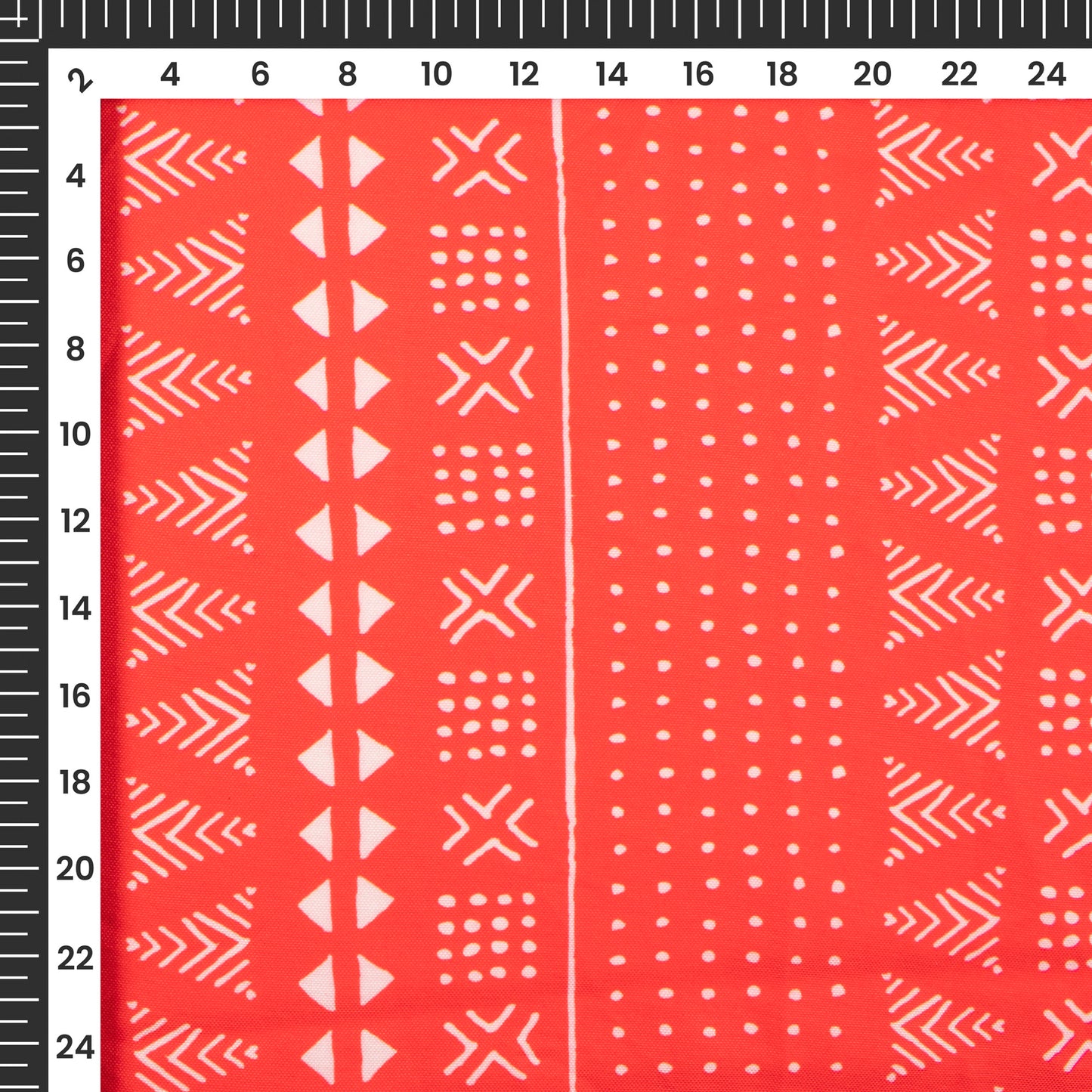 Crimson Red Traditional Digital Print Rayon Fabric