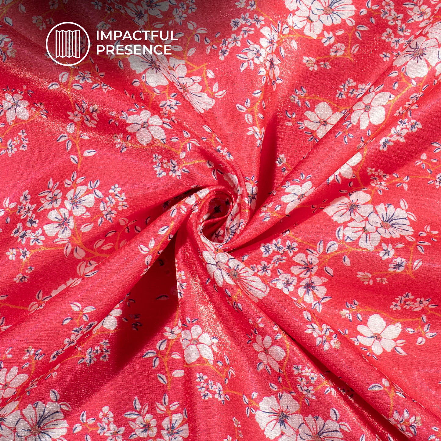 Amaranth Floral Pattern Digital Print Silk Satin Fabric