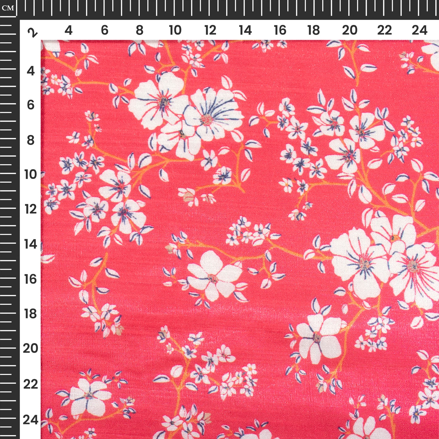 Amaranth Floral Pattern Digital Print Silk Satin Fabric