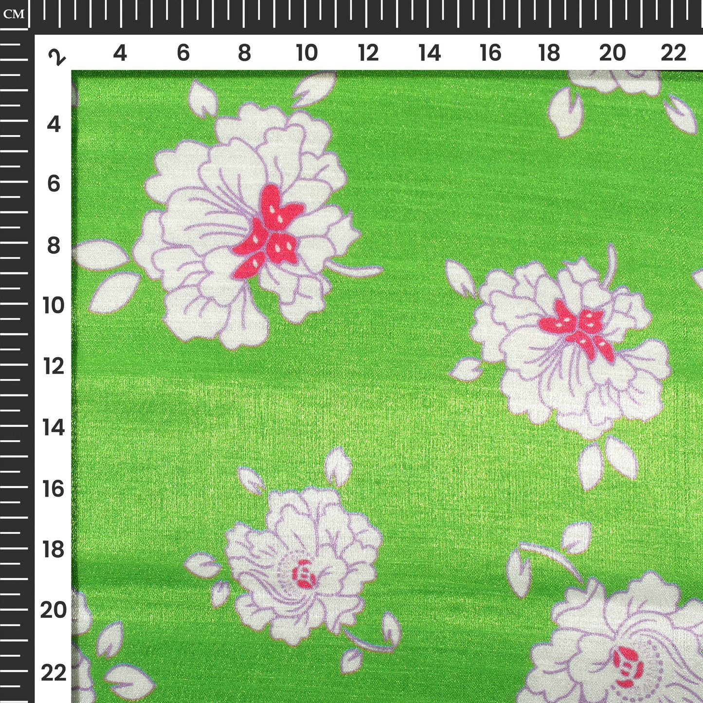 Green Fertility Floral Pattern Digital Print Silk Satin Fabric