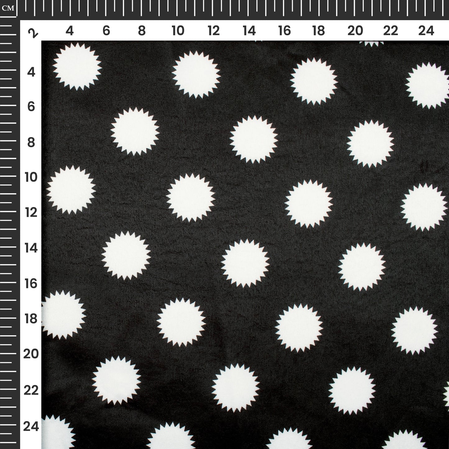 White Polka Dot Digital Print Lush Satin Fabric