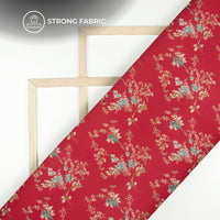 Hot Pink Floral Pattern Digital Print Viscose Natural Crepe Fabric