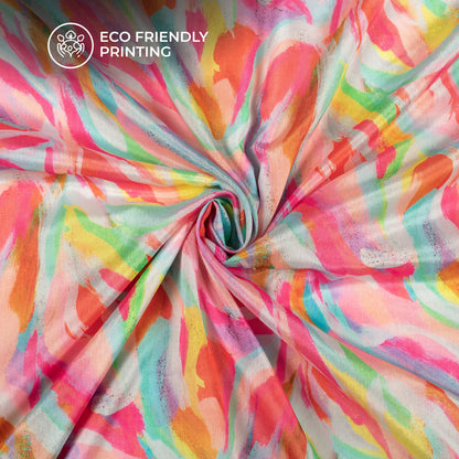 Multi-Color Abstract Digital Print Poly Chinnon Chiffon Fabric