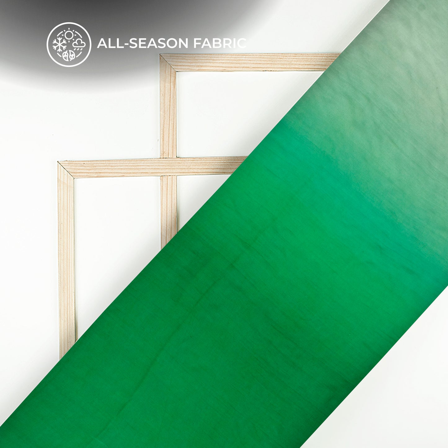 Green Ombre Pattern Digital Print Pure Organza Fabric