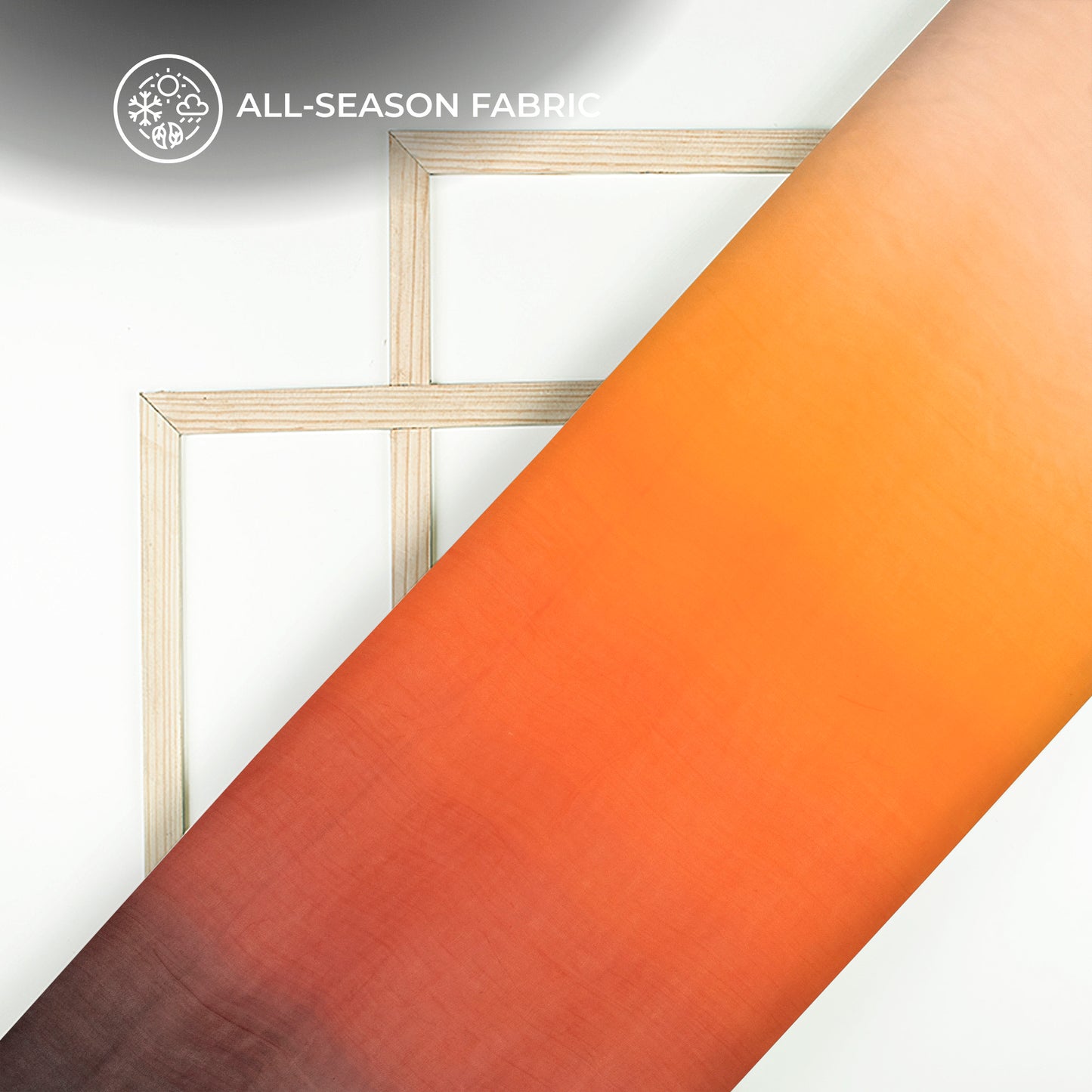 Orange Ombre Pattern Digital Print Pure Organza Fabric