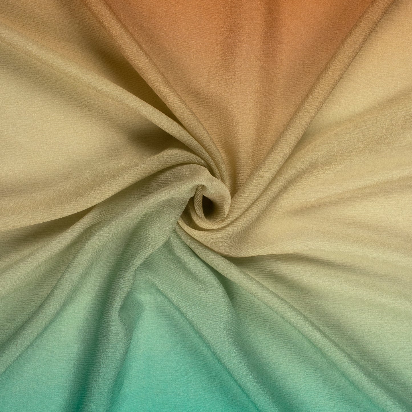 Aqua Green Ombre Digital Print Viscose Chinnon Chiffon Fabric