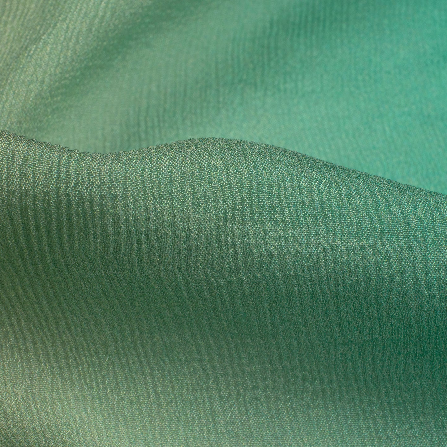 Aqua Green Ombre Digital Print Viscose Chinnon Chiffon Fabric
