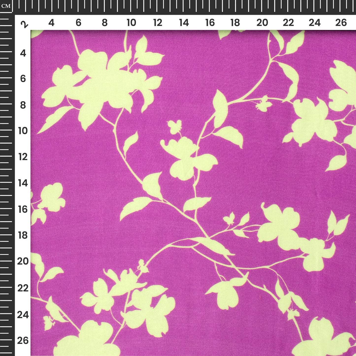 Purple Violet Floral Digital Print Viscose Gaji Silk Fabric